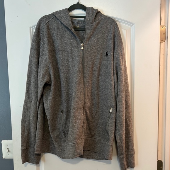 Polo by Ralph Lauren Gray Zip Up Sweater with Logo - Picture 1 of 4